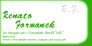 renato formanek business card